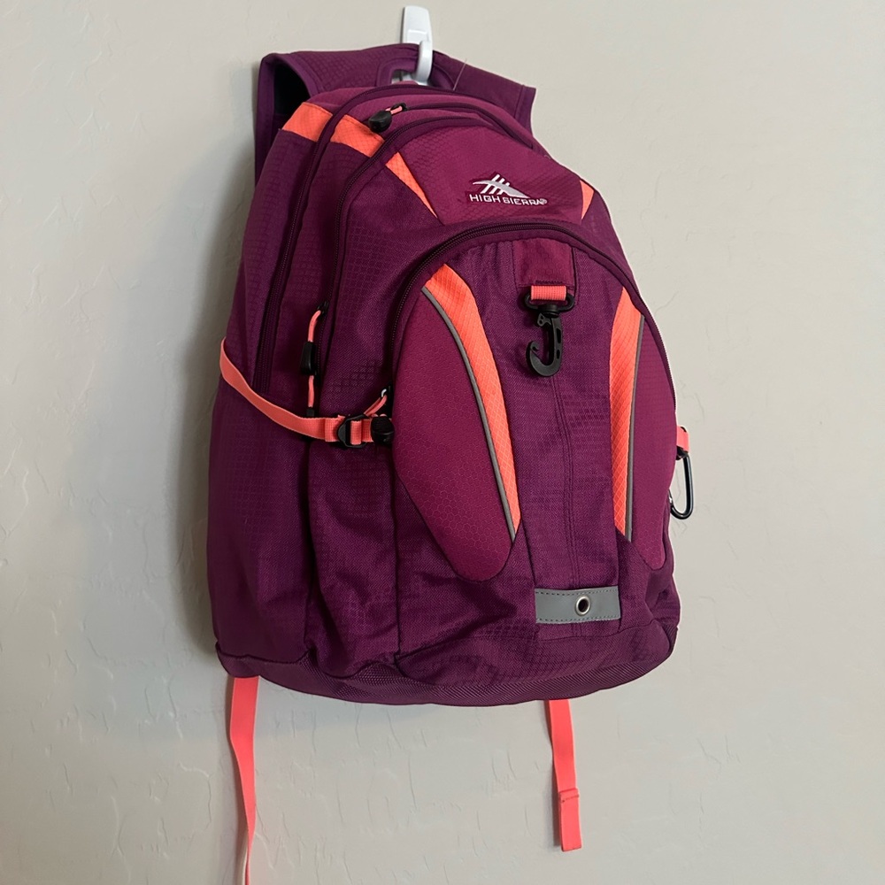 High Sierra 17” Laptop Backpack Padded Computer Student Work Magenta Pink